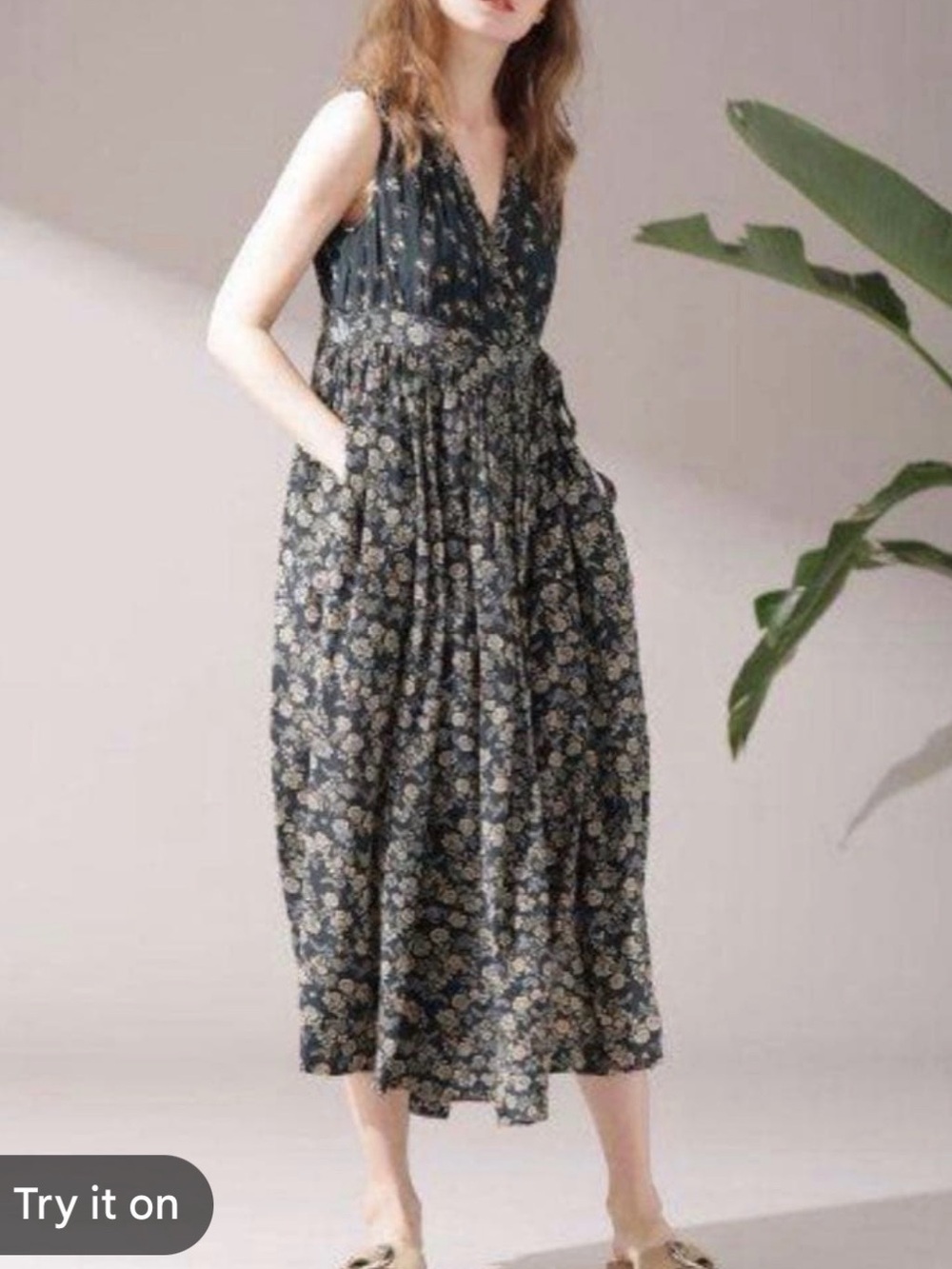 Ne Quittez Pas floral rayon maxi dress M